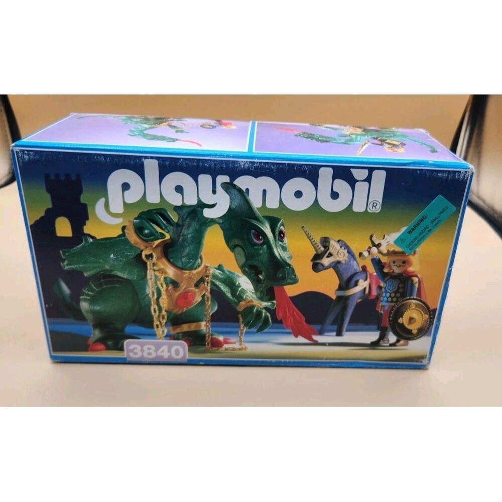 Playmobil 3840 Green Dragon and Prince Knight Vintage Set NEW SEALED